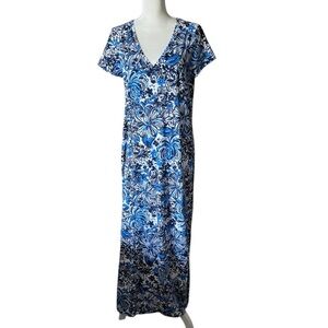 Lilly Pulitzer Blue Floral Maxi Dress
